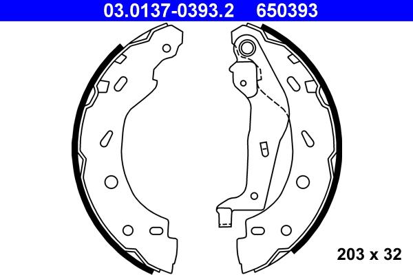 ATE 03.0137-0393.2 - Kit ganasce freno autozon.pro