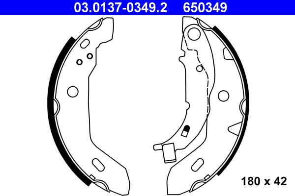 ATE 03.0137-0349.2 - Kit ganasce freno autozon.pro