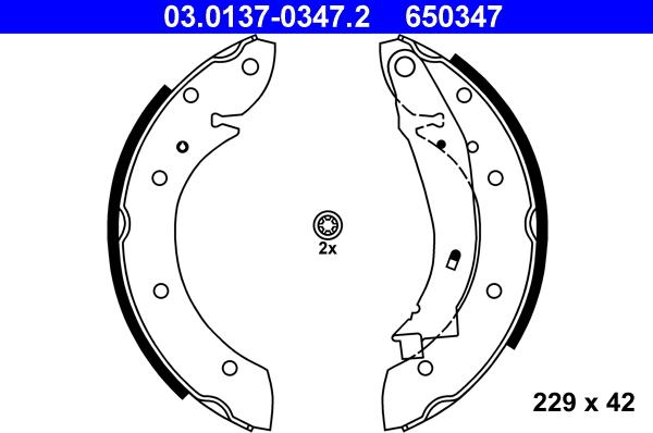 ATE 03.0137-0347.2 - Kit ganasce freno autozon.pro