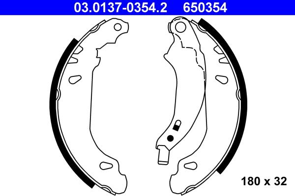 ATE 03.0137-0354.2 - Kit ganasce freno autozon.pro