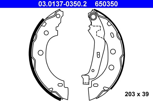 ATE 03.0137-0350.2 - Kit ganasce freno autozon.pro