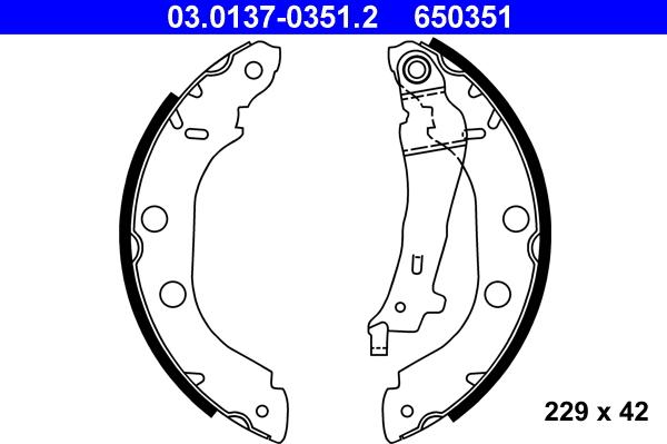 ATE 03.0137-0351.2 - Kit ganasce freno autozon.pro