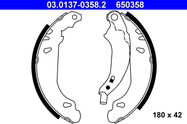 ATE 03.0137-0358.2 - Kit ganasce freno autozon.pro