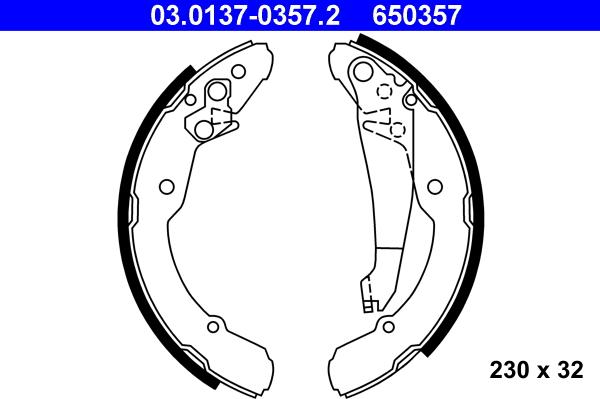 ATE 03.0137-0357.2 - Kit ganasce freno autozon.pro