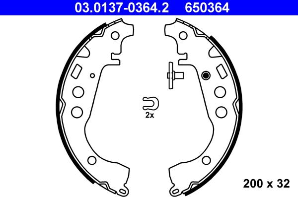 ATE 03.0137-0364.2 - Kit ganasce freno autozon.pro