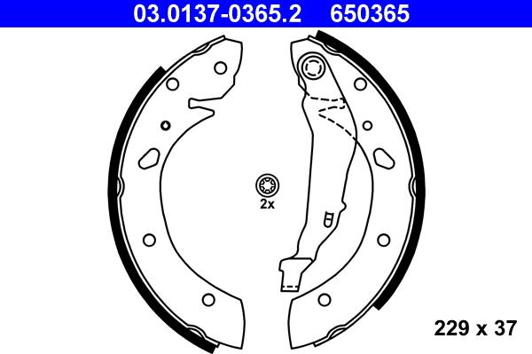 ATE 03.0137-0365.2 - Kit ganasce freno autozon.pro