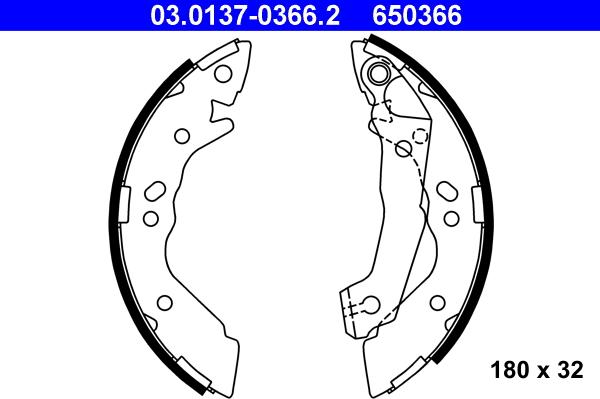 ATE 03.0137-0366.2 - Kit ganasce freno autozon.pro