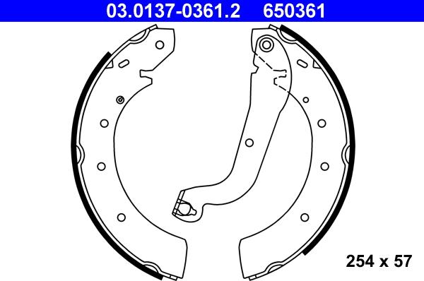 ATE 03.0137-0361.2 - Kit ganasce freno autozon.pro