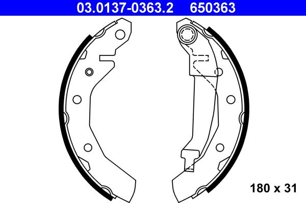 ATE 03.0137-0363.2 - Kit ganasce freno autozon.pro