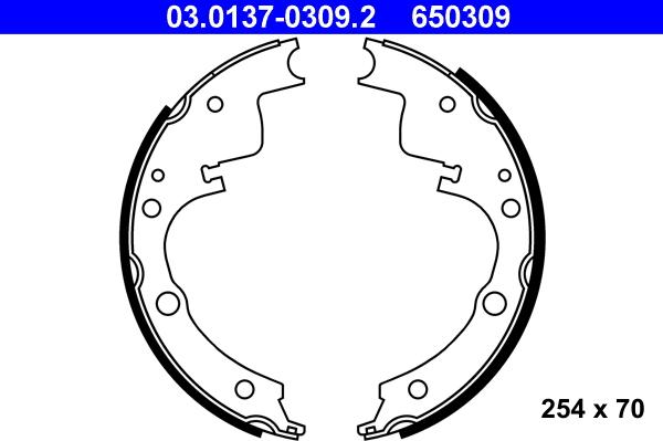 ATE 03.0137-0309.2 - Kit ganasce freno autozon.pro