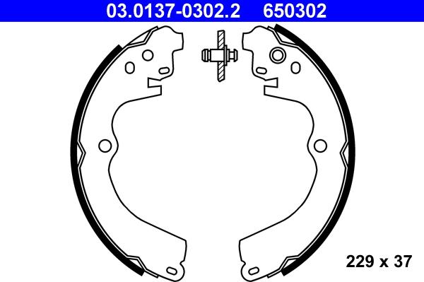 ATE 03.0137-0302.2 - Kit ganasce freno autozon.pro