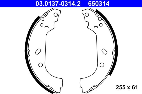 ATE 03.0137-0314.2 - Kit ganasce freno autozon.pro