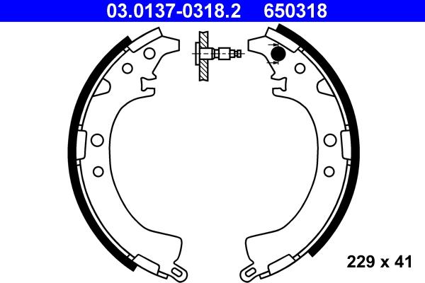 ATE 03.0137-0318.2 - Kit ganasce freno autozon.pro