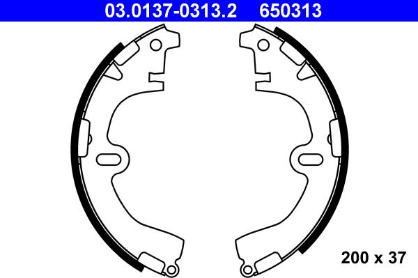 ATE 03.0137-0313.2 - Kit ganasce freno autozon.pro