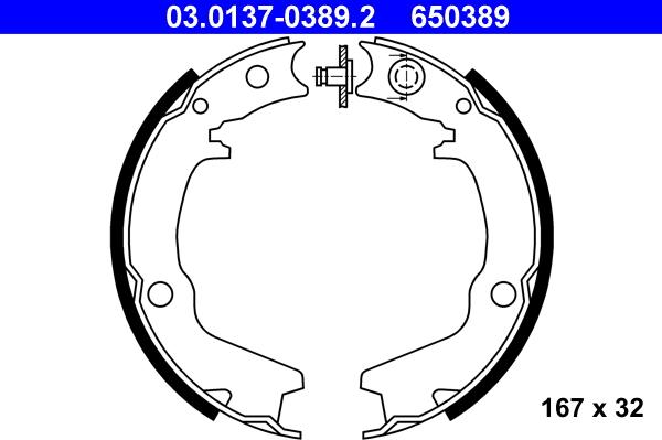 ATE 03.0137-0389.2 - Kit ganasce, Freno stazionamento autozon.pro