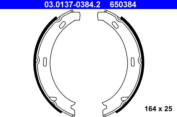 ATE 03.0137-0384.2 - Kit ganasce, Freno stazionamento autozon.pro