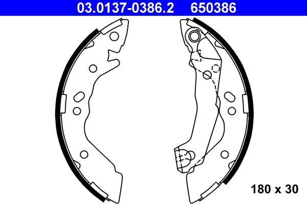 ATE 03.0137-0386.2 - Kit ganasce freno autozon.pro