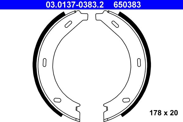 ATE 03.0137-0383.2 - Kit ganasce, Freno stazionamento autozon.pro