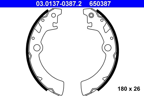 ATE 03.0137-0387.2 - Kit ganasce freno autozon.pro