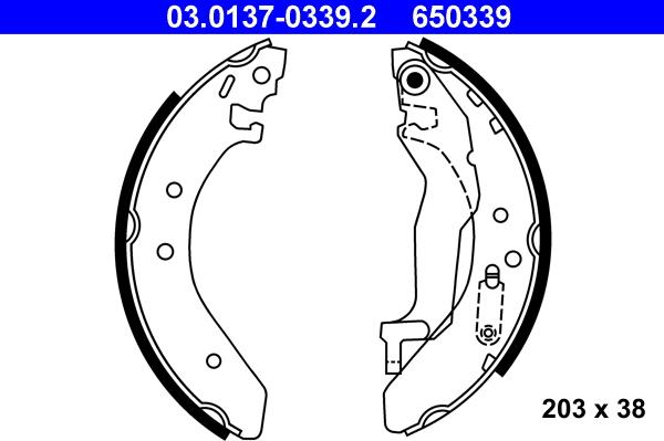 ATE 03.0137-0339.2 - Kit ganasce freno autozon.pro