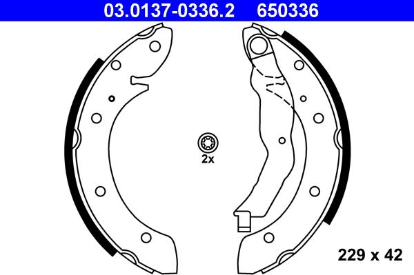 ATE 03.0137-0336.2 - Kit ganasce freno autozon.pro