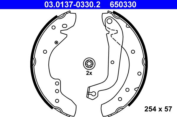 ATE 03.0137-0330.2 - Kit ganasce freno autozon.pro