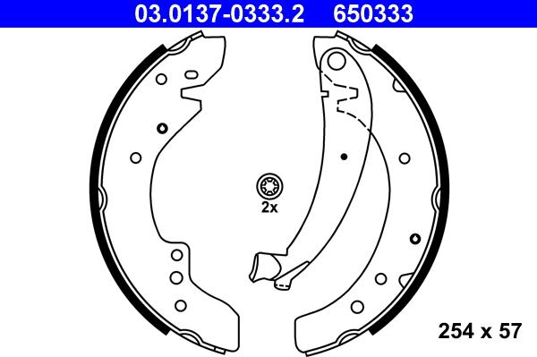 ATE 03.0137-0333.2 - Kit ganasce freno autozon.pro