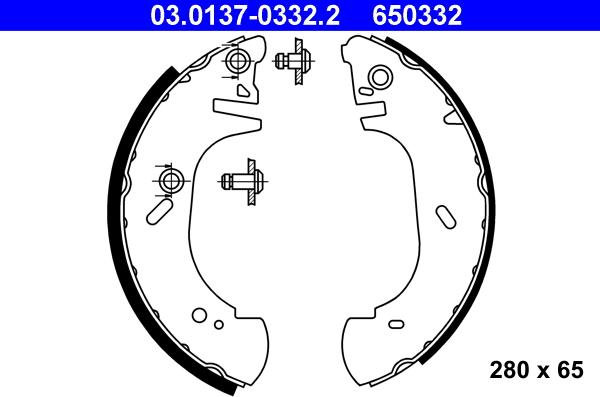 ATE 03.0137-0332.2 - Kit ganasce freno autozon.pro