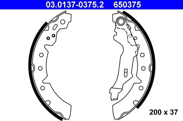 ATE 03.0137-0375.2 - Kit ganasce freno autozon.pro