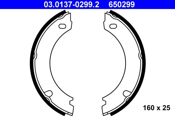 ATE 03.0137-0299.2 - Kit ganasce, Freno stazionamento autozon.pro