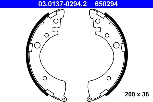 ATE 03.0137-0294.2 - Kit ganasce freno autozon.pro