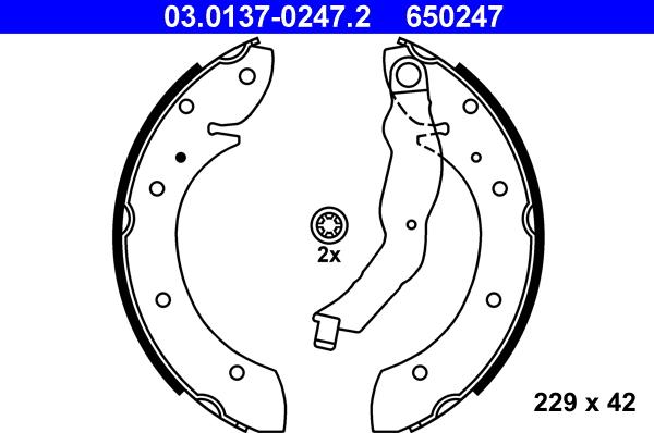 ATE 03.0137-0247.2 - Kit ganasce freno autozon.pro