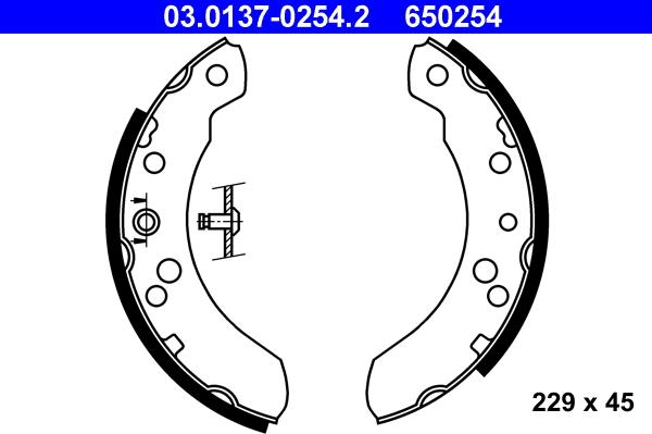 ATE 03.0137-0254.2 - Kit ganasce freno autozon.pro