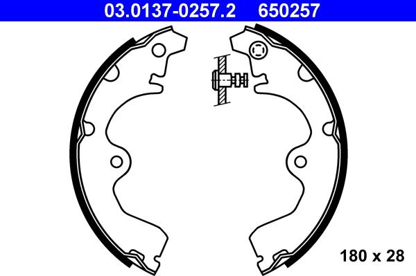 ATE 03.0137-0257.2 - Kit ganasce freno autozon.pro