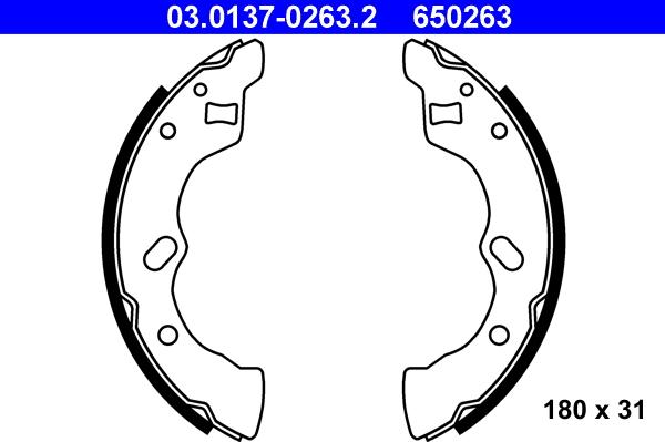 ATE 03.0137-0263.2 - Kit ganasce freno autozon.pro