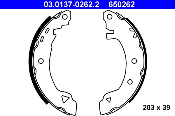 ATE 03.0137-0262.2 - Kit ganasce freno autozon.pro