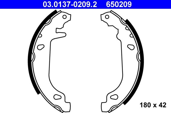 ATE 03.0137-0209.2 - Kit ganasce freno autozon.pro