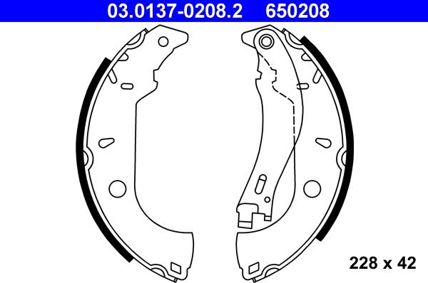 ATE 03.0137-0208.2 - Kit ganasce freno autozon.pro