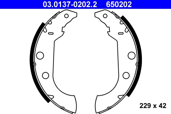 ATE 03.0137-0202.2 - Kit ganasce freno autozon.pro