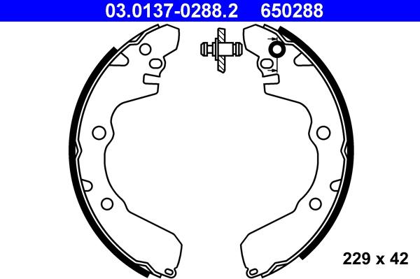 ATE 03.0137-0288.2 - Kit ganasce freno autozon.pro