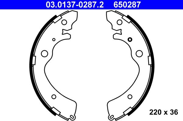 ATE 03.0137-0287.2 - Kit ganasce freno autozon.pro