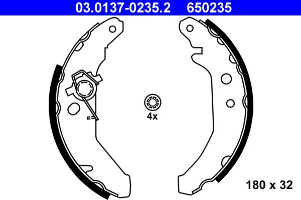 ATE 03.0137-0235.2 - Kit ganasce freno autozon.pro