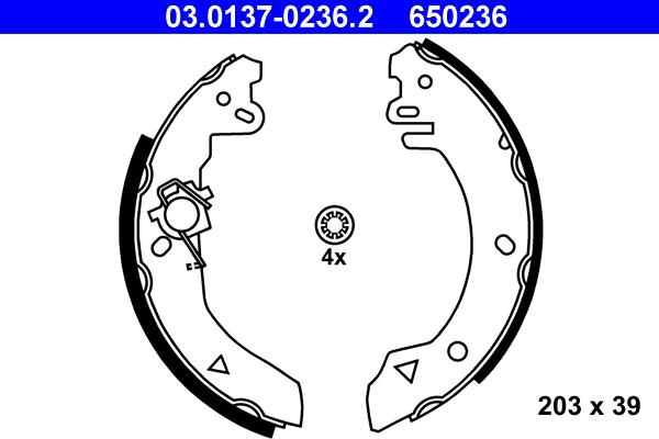 ATE 03.0137-0236.2 - Kit ganasce freno autozon.pro