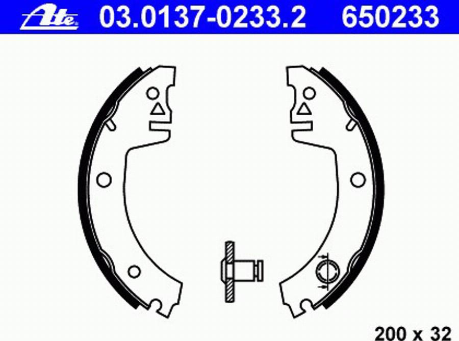 ATE 03.0137-0233.2 - Kit ganasce freno autozon.pro