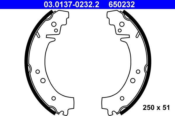 ATE 03.0137-0232.2 - Kit ganasce freno autozon.pro