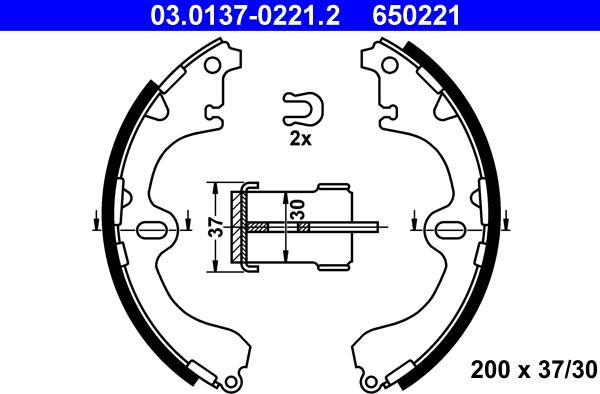 ATE 03.0137-0221.2 - Kit ganasce freno autozon.pro