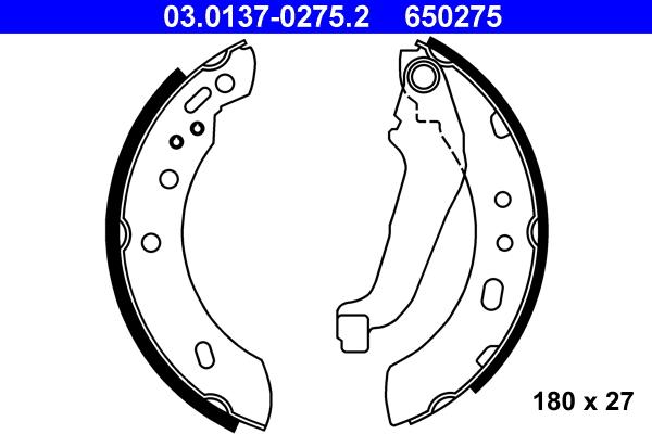 ATE 03.0137-0275.2 - Kit ganasce freno autozon.pro