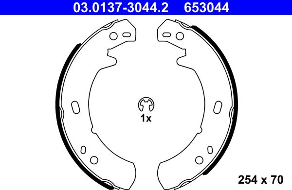 ATE 03.0137-3044.2 - Kit ganasce, Freno stazionamento autozon.pro