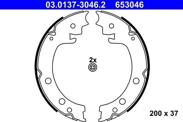 ATE 03.0137-3046.2 - Kit ganasce, Freno stazionamento autozon.pro