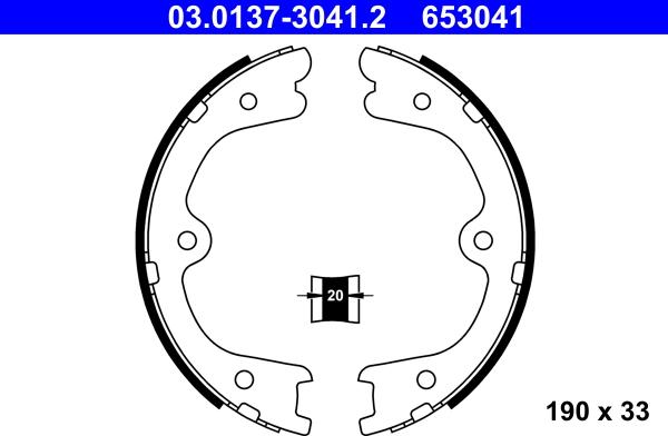 ATE 03.0137-3041.2 - Kit ganasce, Freno stazionamento autozon.pro